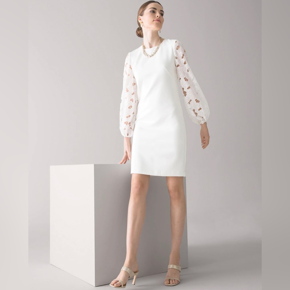 White House Black Market Drama Sleeve Shift Dress